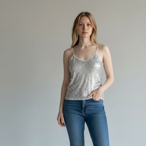 Gold Sequin Women's Top